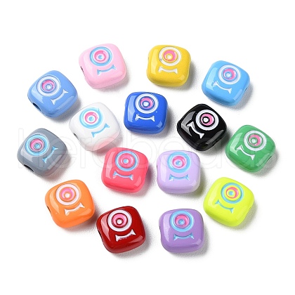 Spray Painted Alloy Enamel Beads PALLOY-M215-15-1