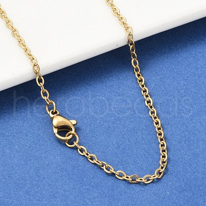 304 Stainless Steel Cable Chain Necklaces X-NJEW-K090-01G-1