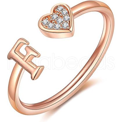 Adjustable Brass Rhinestone Cuff Rings FS-WG29D83-22-1