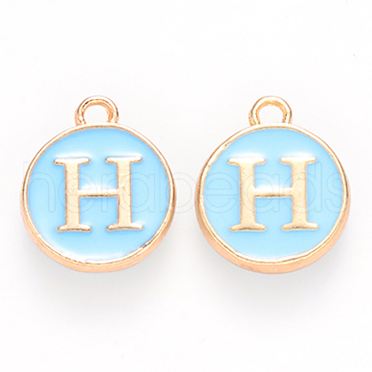 Golden Plated Alloy Enamel Charms ENAM-S118-04H-1