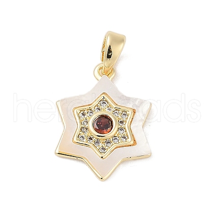 Brass Micro Pave Cubic Zirconia Pendants KK-Q030-04B-G-1