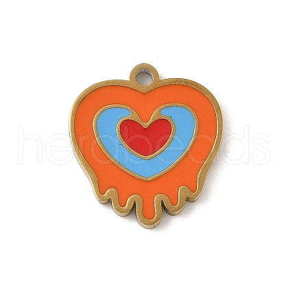 304 Stainless Steel Enamel Charms STAS-P388-19D-G-1