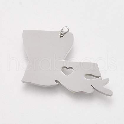Tarnish Resistant 201 Stainless Steel Pendants STAS-T038-68-1