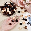  160Pcs 4 Colors Wood Beads WOOD-NB0002-92-3