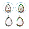 2Pcs 2 Style Alloy Magnetic Locket Pendants PALLOY-TA0002-35M-13