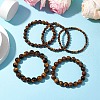5Pcs 5 Styles Natural Tiger Eye Stretch Bracelets BJEW-JB11026-2