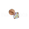 304 Stainless Steel Clear AB Cubic Zirconia Internally Threaded Labrets For Women Men WGF4990-32-1