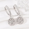 S925 Sterling Silver Micro Pave Clear Cubic Zirconia Hoop Earrings for Women EJEW-G427-01P-01-3