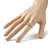 Natural Green Aventurine Round Braided Beaded Finger Ring RJEW-JR00550-05-3