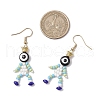 Human with Evil Eye Baking Paint Glass Seed Beads Resin Dangle Earrings EJEW-MZ00431-3