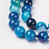 Natural Dyed Agate Beads Necklaces NJEW-F139-6mm-14-2