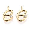 Brass Micro Pave Cubic Zirconia Charms KK-N263-97G-E-1