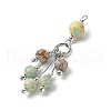 6Pcs 6 Styles Mixed Stone Round Tassel Big Pendants PALLOY-JF03281-4
