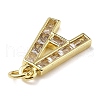 Brass Micro Pave Cubic Zirconia Pendants KK-V014-01G-01-2