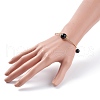 Natural Gemstone Round Beaded Bangle BJEW-JB07816-3