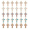  30Pcs 5 Colors Rack Plating Golden Tone Alloy Mosaic Style Pendants ENAM-TA0001-65-2
