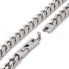 Non-Tarnish 304 Stainless Steel Curb Chains Necklace for Women NJEW-E155-02P-01-5