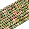 Natural Unakite Beads Strands G-P575-A12-6x4mm-01-2