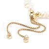 Mother's Day Jewellery Natural Pearl Beaded Slider Bracelet for Women BJEW-JB08330-01-5