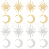 Beebeecraft 24Pcs 4 Styles Brass Connector Charms KK-BBC0007-32-1