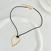Heart Alloy with Wax Cord Pendant Necklaces FS-WG67ECA-02-1