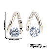 Brass Clear Cubic Zirconia Flat Round Hoop Earrings WK3788-2-2