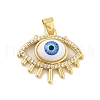 Brass Micro Pave Cubic Zirconia Pendants KK-B059-41G-D-1