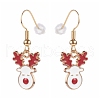 Christmas Theme Alloy Enamel Dangle Earrings Sets EJEW-JE04512-6