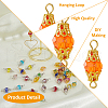160Pcs 16 Colors Lantern Glass Connector Charms PALLOY-FH00043-5