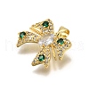 Brass Micro Pave Cubic Zirconia Pendants KK-K401-19G-01-2