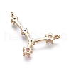 Brass Micro Pave Cubic Zirconia Pendants ZIRC-F099-19G-03-2