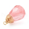 Cherry Quartz Glass Pendant PALLOY-JF00643-4