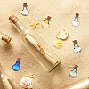 DELORIGIN 9Pcs 9 Colors Round Glass Cork Bottles Ornament AJEW-DR0001-03-6