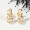 Brass Micro Pave Cubic Zirconia Stud Earrings EJEW-Z091-04G-I-5