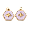 304 Stainless Steel Enamel Pendants STAS-U061-37G-C06-1