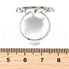 Vintage Adjustable Iron Finger Ring Components Alloy Flower Cabochon Bezel Settings X-PALLOY-O039-25AS-4