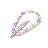 Bohemia Style Glass Seed Beaded Teardrop with Feather Pendants PALLOY-MZ00589-02-4