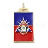 Brass Micro Pave Cubic Zirconia Pendant with Enamel KK-H458-02G-G01-1