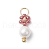 Glass Seed Beaded Flower Pendants PALLOY-MZ00678-4