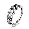 Hollow Out Rose 925 Sterling Silver Adjustable Finger Rings for Women FS-WG9E7B5-01-5