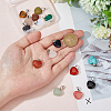 FIBLOOM 15Pcs 15 Styles Heart Gemstone Pendants G-FI0001-34-3