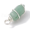 Natural Mixed Stone Copper Wire Wrapped Pointed Pendants PALLOY-JF02677-02-5