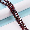 Transparent Electroplate Glass Beads Strands GLAA-F122-02-3
