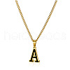 304 Stainless Steel Black Enamel Initial Pendant Twisted Chain Necklaces WG978E8-01-2