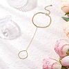 Brass Twisnted Curb Chains Finger Ring Bracelets for Women BJEW-JB11811-1