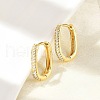 Oval Brass Micro Pave Clear Cubic Zirconia Hoop Earrings EJEW-D311-141G-3