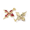 Brass Micro Pave Cubic Zirconia Pendants with Enamel KK-Q039-07G-2