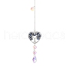 Wire Wrapped Natural Lapis Lazuli Heart with Tree of Life Pendant Decorations HJEW-K046-02P-08-2
