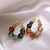 Glass Round Beaded Hoop Earrings FS-WG8B411-01-3