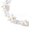 2Pcs 2 Colors Synthetic Turquoise Beaded Bangles BJEW-JB11588-4